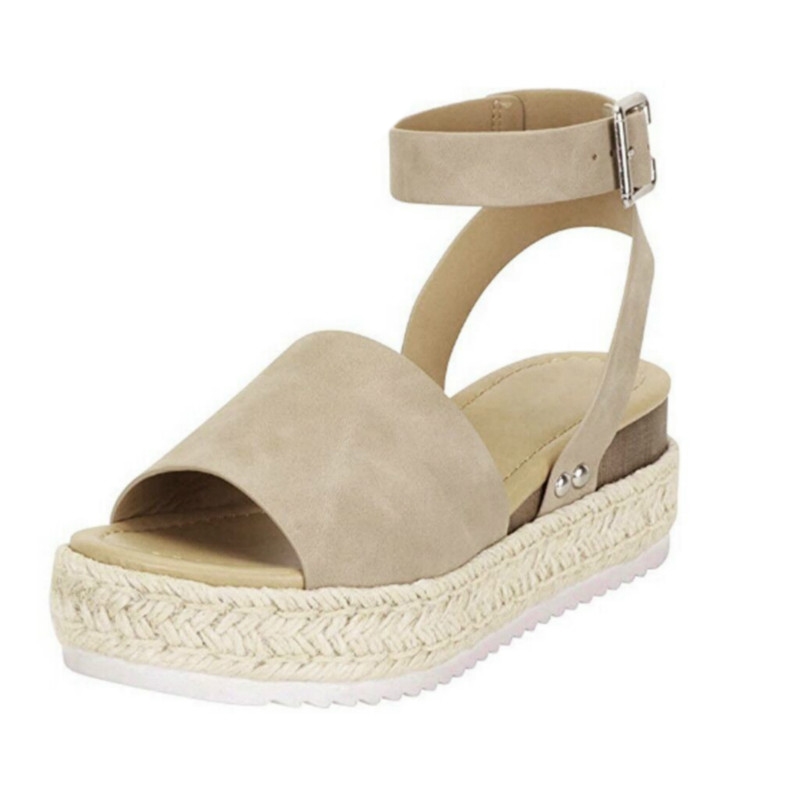 Scarpe con zeppa da donna, sandali con tacco alto, scarpe estive, infradito, sandali con plateau da donna, taglie forti
