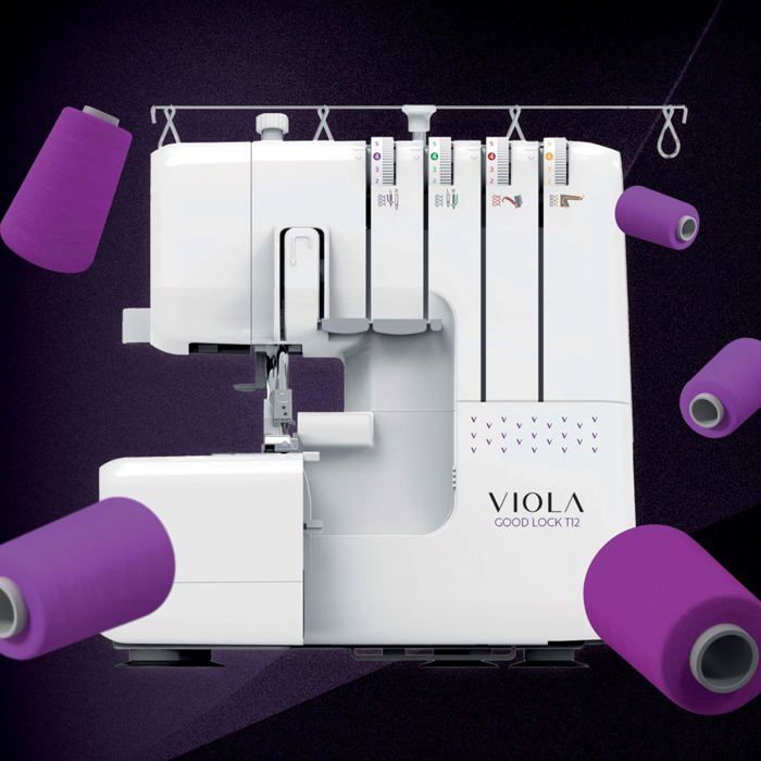 VIOLA T12 Surjeteuse avec Différentiel, Enfilage Simplifié, Machine à Coudre