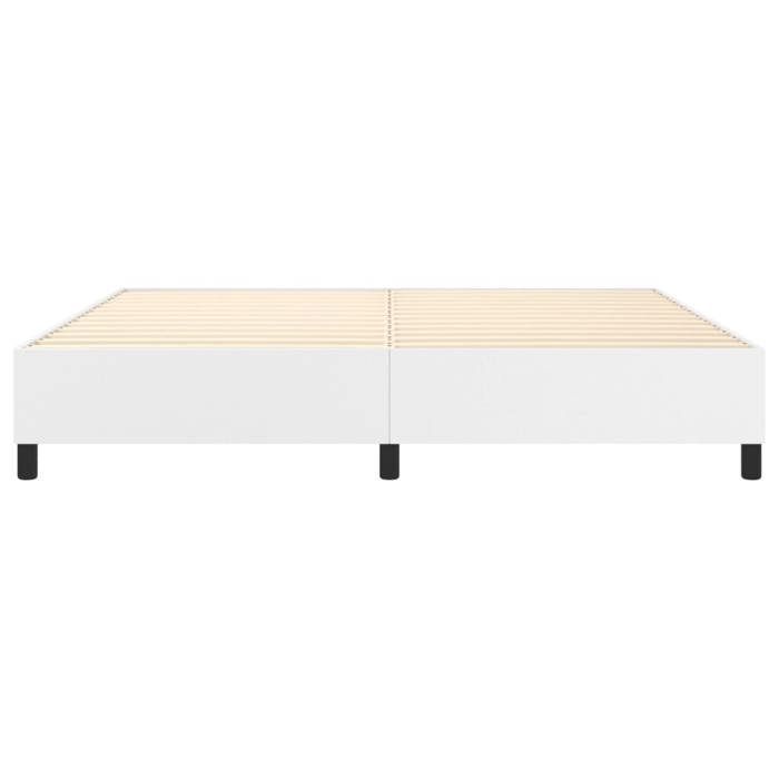 Cama de madera blanca de 200 x 200 cm - Carga máxima 150 kg - Estructura de cama de muelles blanca de 200 x 200 cm en polipiel 005_631891