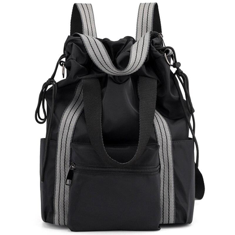 KVINNER Nylon-ryggsekk Multifunksjonell Mote Skulderveske Snor Multifunksjonell Ryggsekk