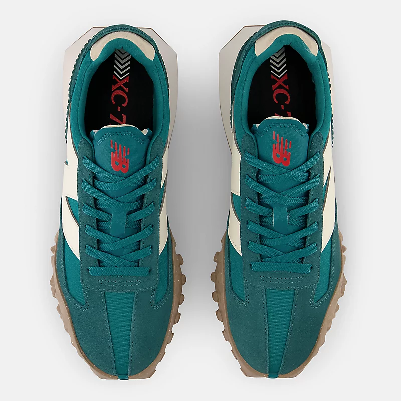 Unisex XC-72 - Vintage turquoise met angora en helder rood