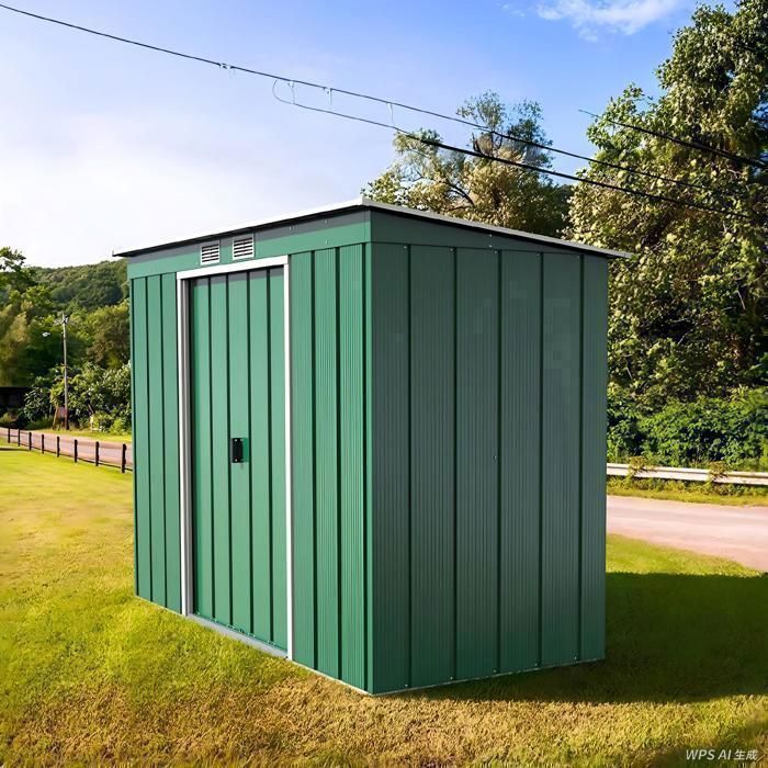 Garden Shed - 194 x 180 x 109 cm, with a covered tool shed and 2 sliding doors