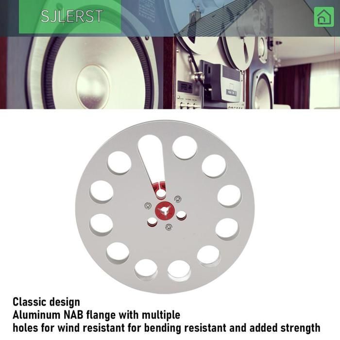 sjlerst Bobine de bande vide 1/4 7 Inch Empty Tape Reel En Aluminium Léger Pour Magnétophone Studer video videoprojecteur Argent