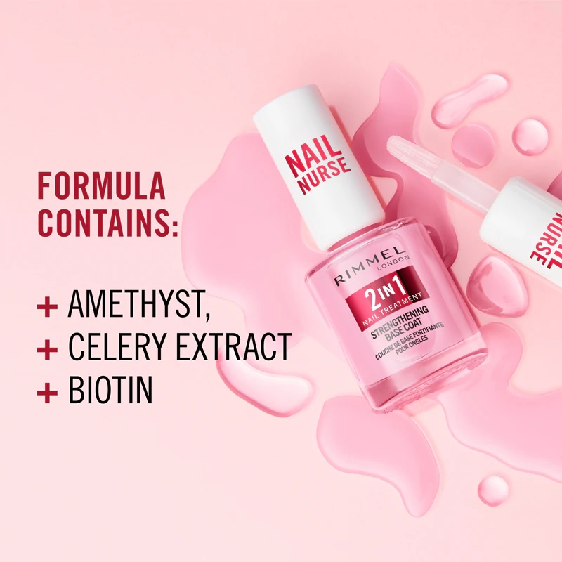 „Rimmel Nail Nurse 7-in-1“ pagrindas ir viršutinis lako sluoksnis 7 viename