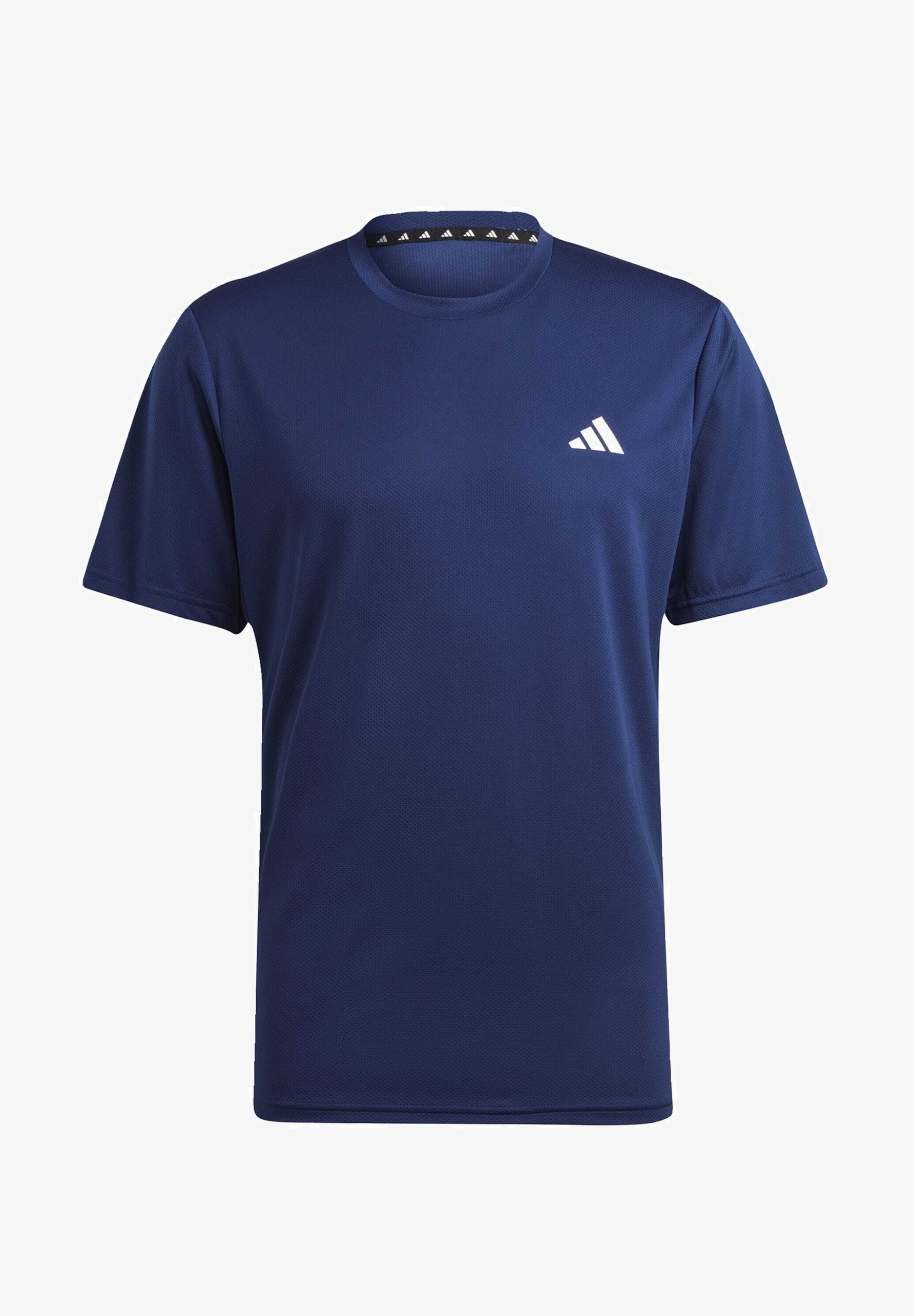 adidas Performance TRAIN ESSENTIALS - Camiseta esportiva - azul escuro e branca