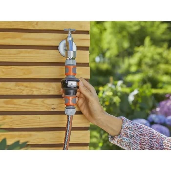 GARDENA AquaCount watermeter - Met 4 standen - Draaibaar display - Werkt op batterijen - Vorst- en UV-bestendig (18350-20)