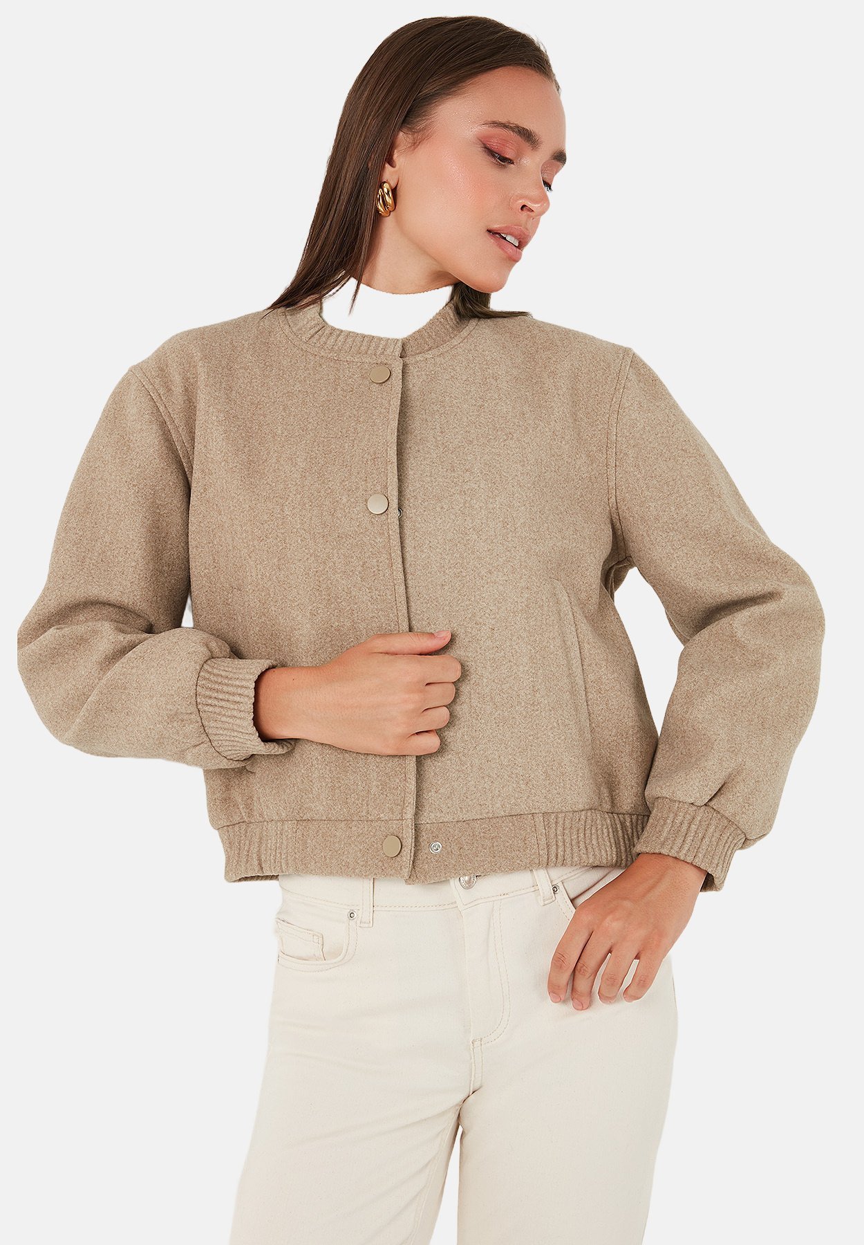 LELA LOOSE FIT - Blouson aviateur - beige