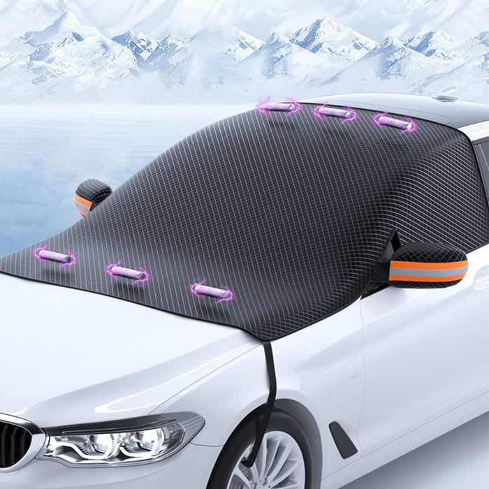 Funda protectora para parabrisas de coche INF contra nieve y escarcha - Negra