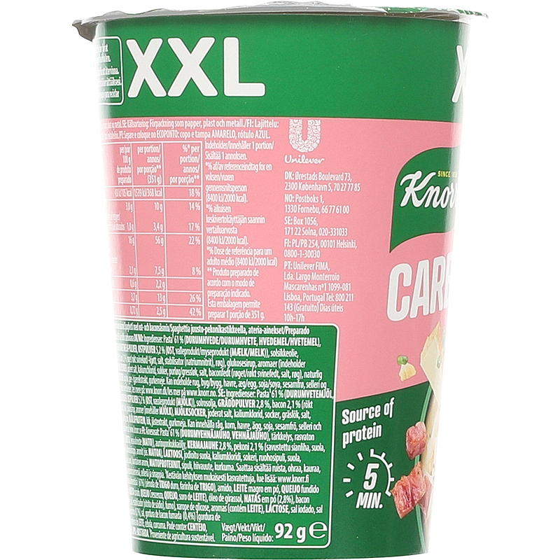 Knorr Carbonara snackbeholder 92 g Knorr