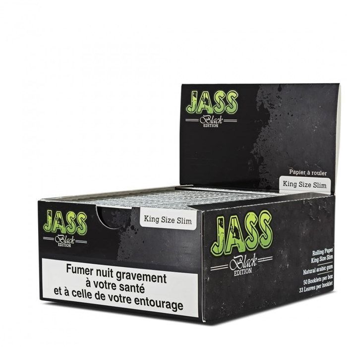 Jass Slim Rolling Papers Black Edition King Size (50 per pack)