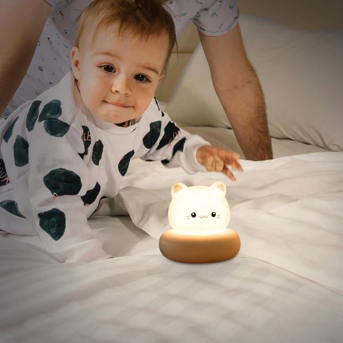 Wiederaufladbares Katzen-Nachtlicht für Babys, Nachtlampe, Kinderzimmerdekoration für Mädchen, Geschenk für neugeborene Jungen