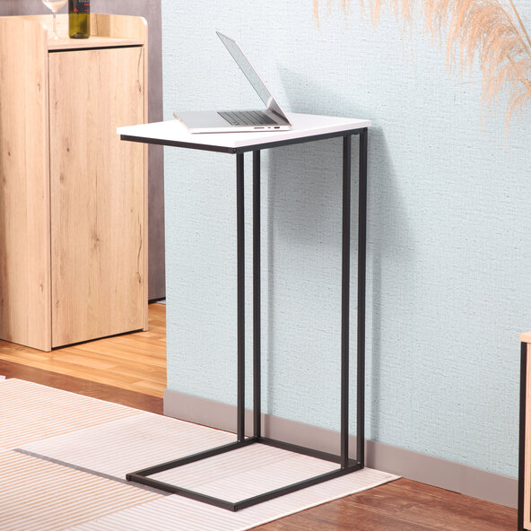 Strike side table, white