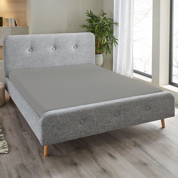 Cearșaf cu elastic din jerseu, 180-200 x 200 cm, gri