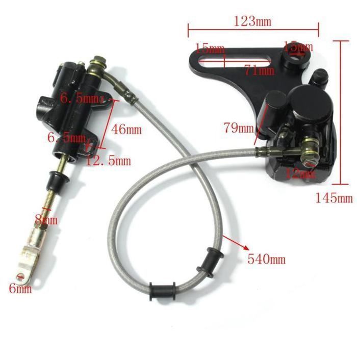 15-mm-Bremssattel, hydraulischer Hinterradbremssattel + Bremsbelag für 125-ccm- und 140-ccm-PIT-PRO-Dirtbikes
