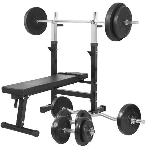 Conjunto de banco de musculação em vinil Gorilla Sports de 100 kg