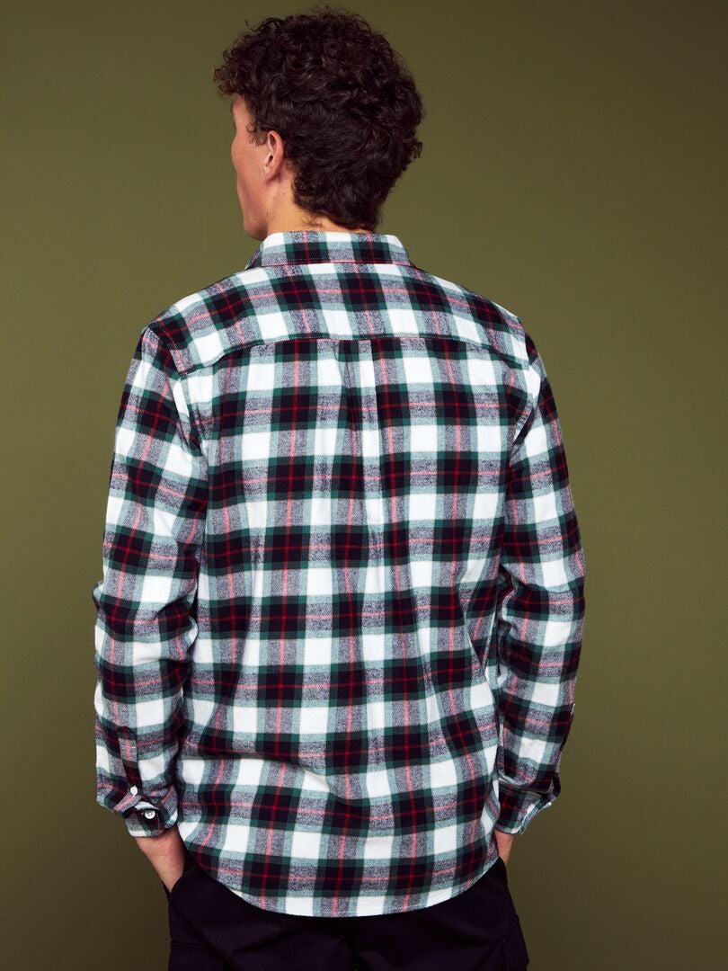 Camisa de franela a cuadros - BLANCA