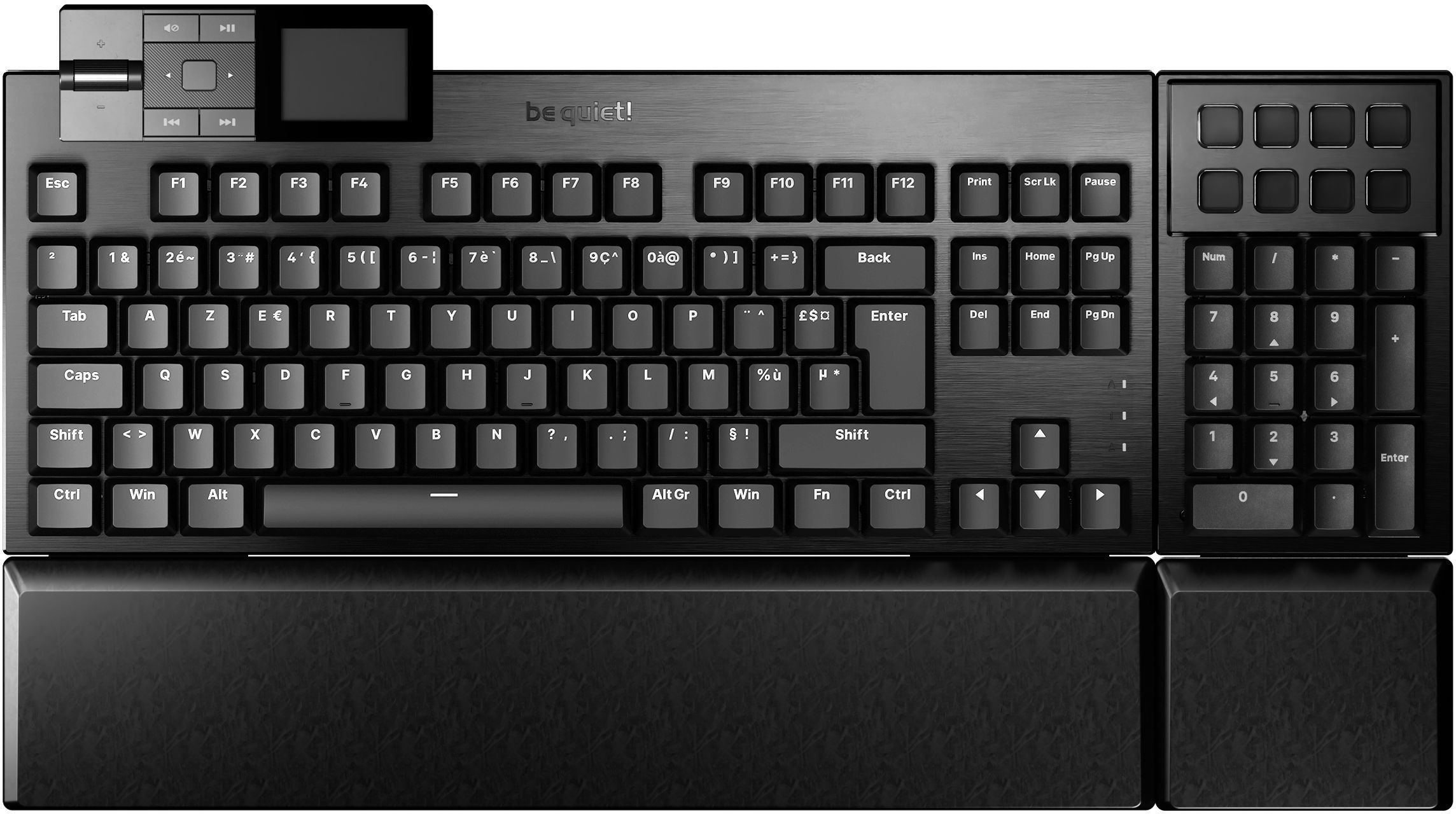 Tastiera meccanica da gioco - Tattile silenziosa - BE QUIET! - Montaggio scuro - FR ISO - ARGB