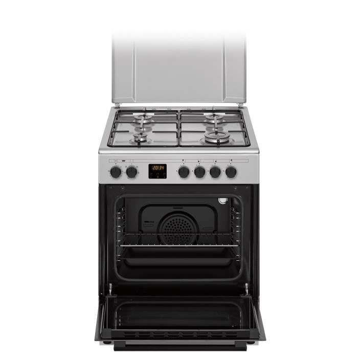 Continental Edison CECG60FCS1 gasfornuis - 4 branders - B59,8 x D61 x H83 cm - Zilver