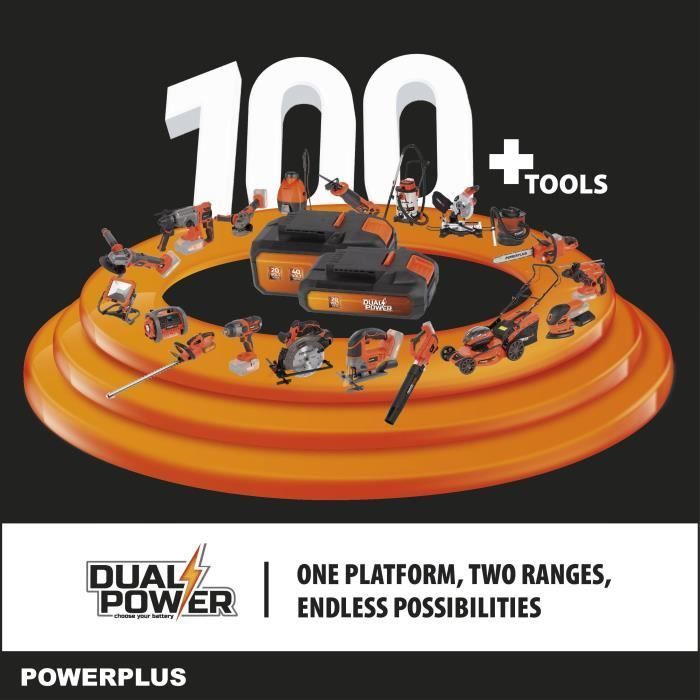 Soplador de hojas Dual Power 3 en 1 a batería POWDPG75270 - 40 V, 210 km/h. Batería y cargador no incluidos.