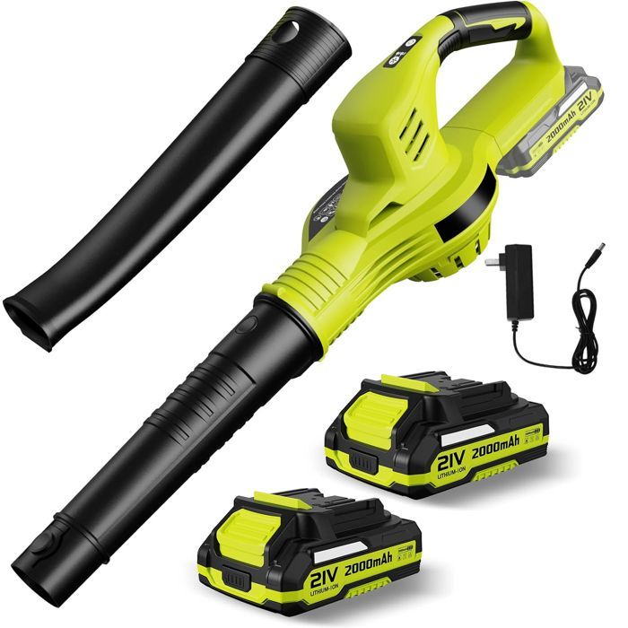Souffleur de feuilles sans fil 3000 W - Double autonomie de batterie 21 V - Compatible avec les batteries Makita 18 V