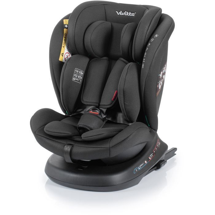 Silla de coche BABYAUTO Sigma iFix Vivitta - Grupo 0/1/2/3 - 40/150 cm - Isofix + Top Tether - Giro de 360° - Reclinable - Negra