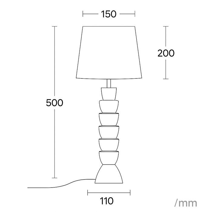 Lampada da tavolo Darian in resina nera