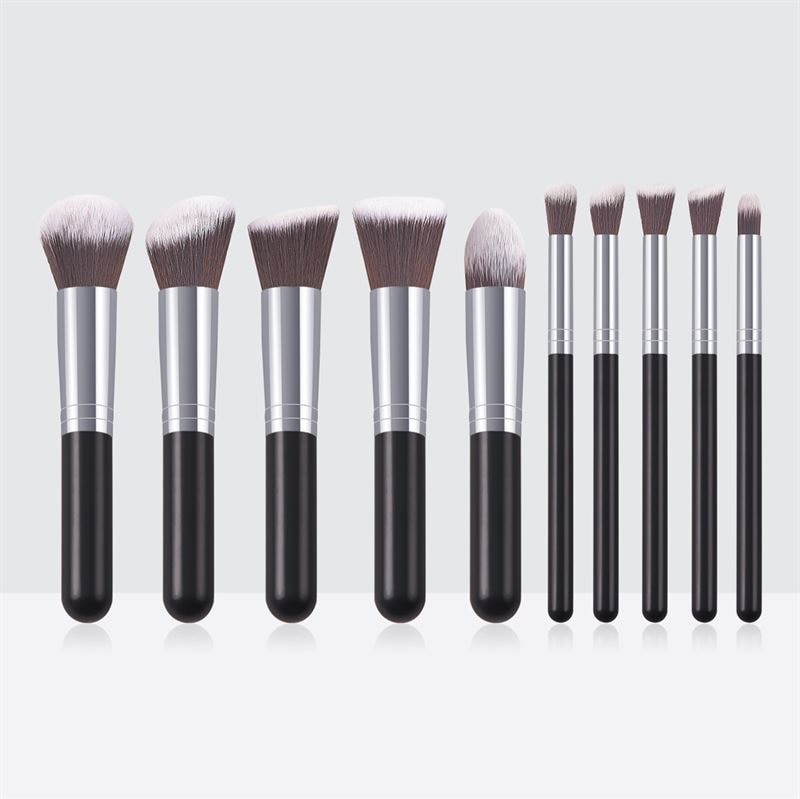Set de brochas de maquillaje Technique Pro - Negro/Plata