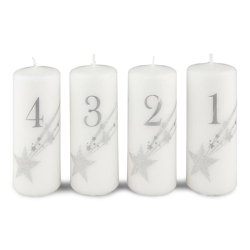 Vie Home adventslys 4-pakning 12 cm, 1-4 lys hvite