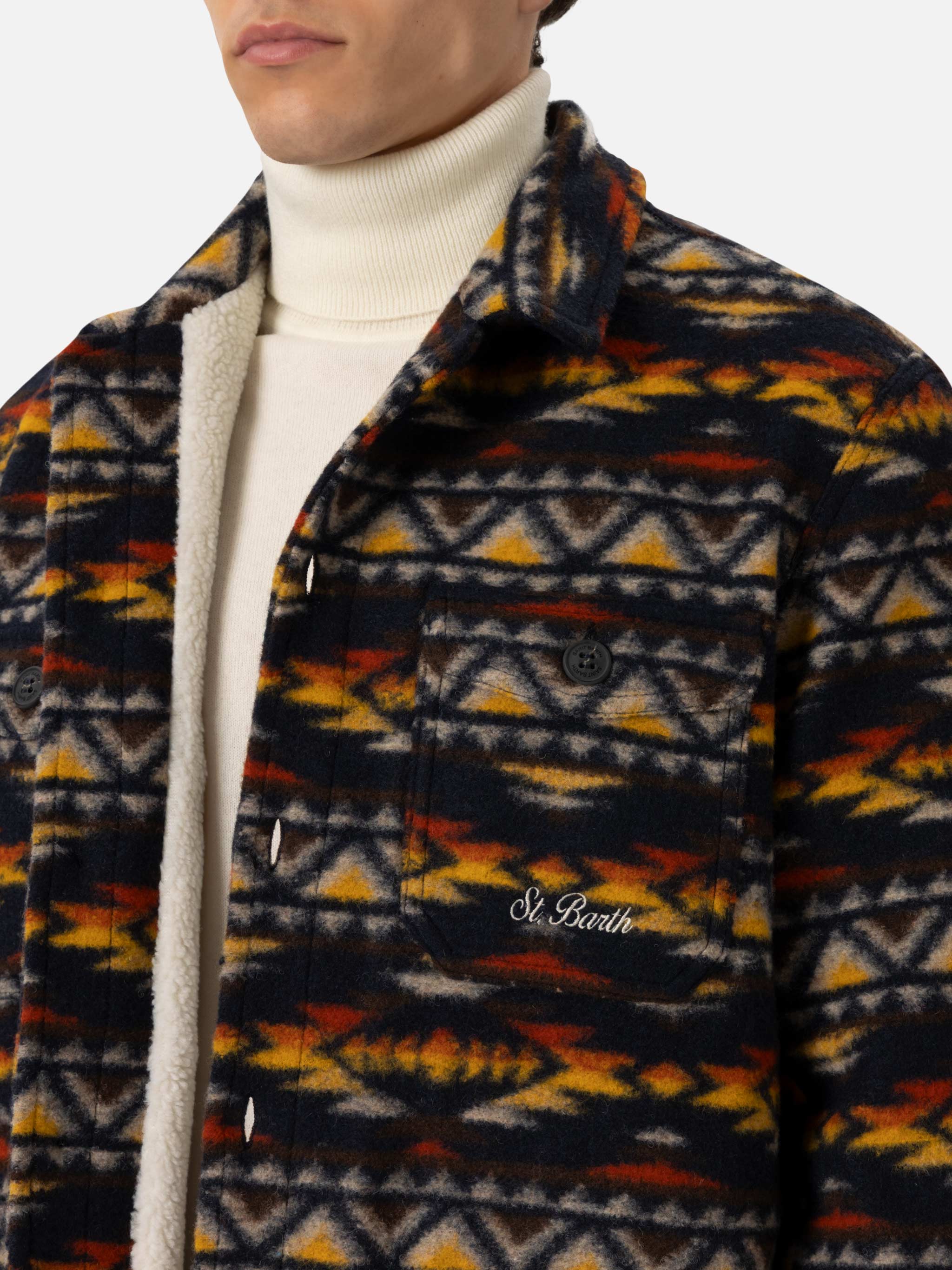 Sobrecamisa de mezcla de lana para hombre Landeck con estampado a cuadros Na