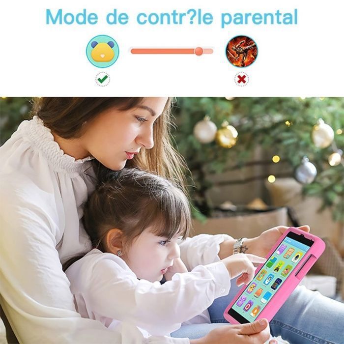 Tablet Android para niños, procesador de cuatro núcleos, 8 GB de RAM, batería de 3000 mAh, control parental, WiFi, Bluetooth, tableta educativa para juegos.