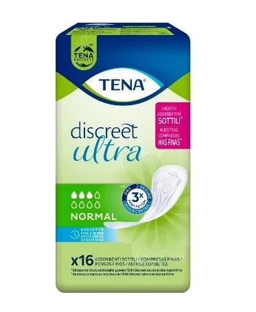 TENA Tena Discreet Ultra Normal Shaped Windeln, 16 dünne Saugeinlagen