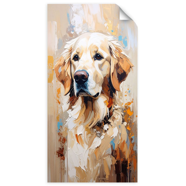 Plakat samoprzylepny do salonu Feeby Pies Labrador retriever Zwierzę 40x80