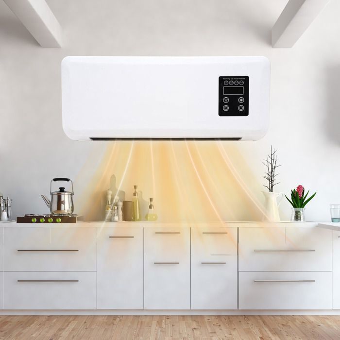 Ventilatore da parete da 2000 W, raffrescatore d'aria, riscaldatore elettrico, con telecomando, adatto per l'uso tutto l'anno.