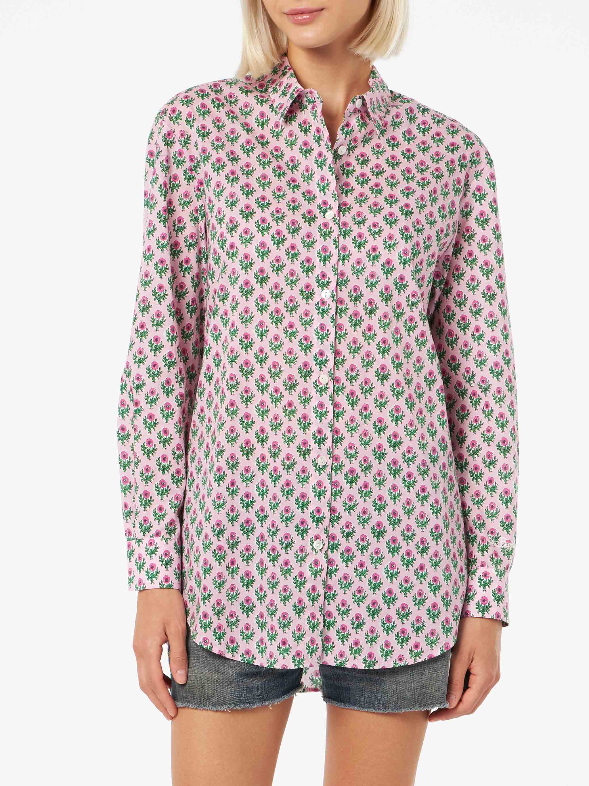 Brigitte damesblouse van oversized katoen met bloemenprint