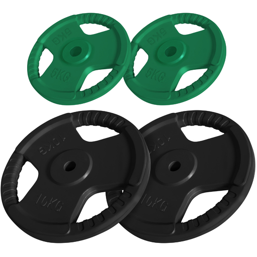 Gorilla Sports komplet diskov s tremi oprijemi 2x5kg 2x10kg