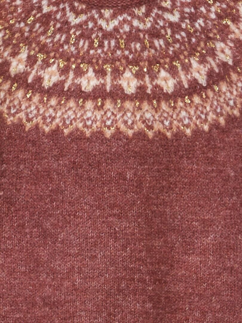 Suéter de malha jacquard macia - VERMELHO