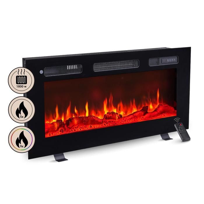 BALDERIA Leif Caminetto Elettrico 36 - 3 in 1 - Nero