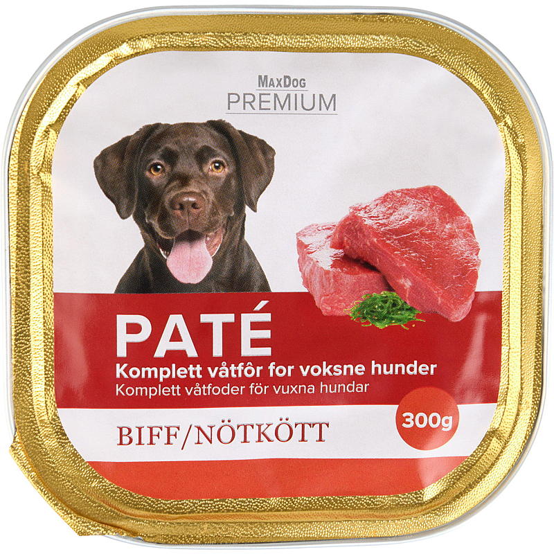 MaxDog Hundemat 300 g oksepaté MaxDog