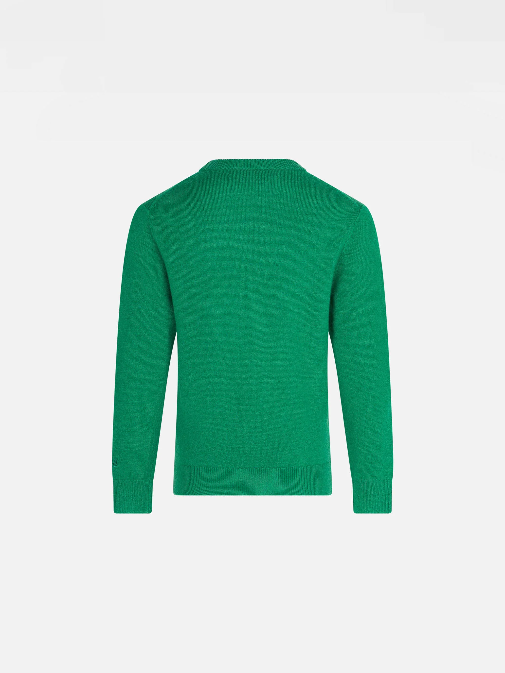 Maglione da bambino verde con stampa jacquard St. Moritz