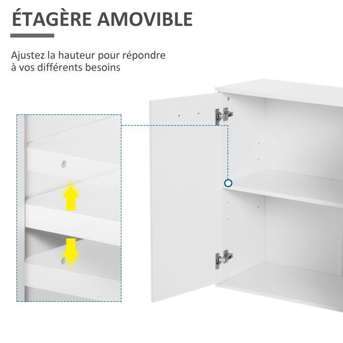 Buffet salon - meuble de rangement - HOMCOM - haut brillance 2 tiroirs 3 portes étagère réglable contemporain - bois - blanc