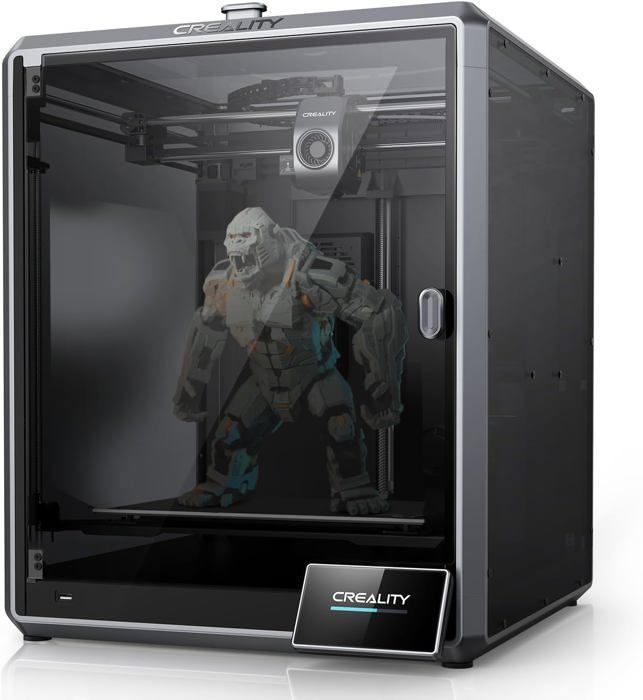 Impresora 3D Creality K1 MAX, velocidad de impresión 600 mm/h, caudal máximo 32 mm³/s, doble sistema de refrigeración, LiDAR con IA y cámara con IA.