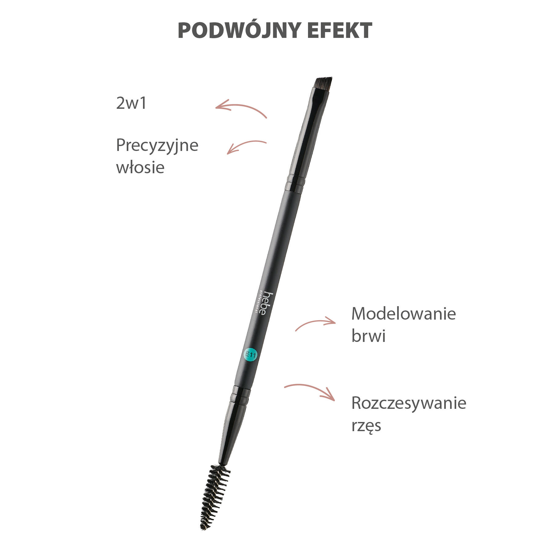 Cepillo para cejas de doble punta Hebe Professional