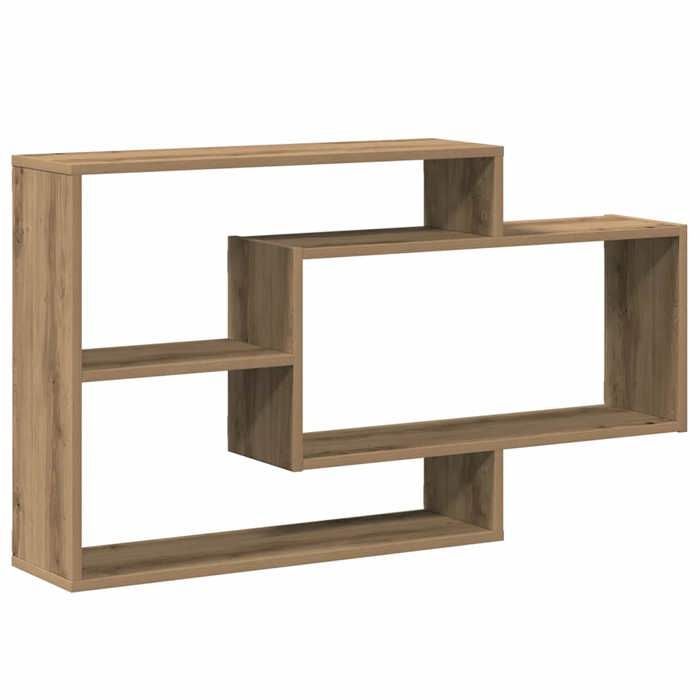 vidaXL Handgemaakte eikenhouten wandplank 104x20x58,5 cm, bewerkt hout, zwevende plank, wanddisplayplank, 855823