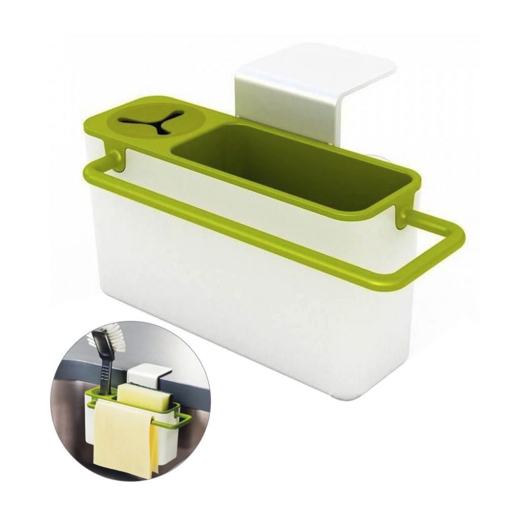 Égouttoir en plastique pour évier de cuisine, porte-ustensiles et porte-éponges, 15 x 9 x 6 cm