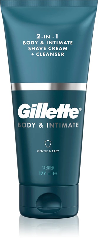 Gillette Body&Intimate 2in1 skūšanās krēms cirkšņu skūšanās līdzeklim ar attīrošu emulsiju vīriešiem