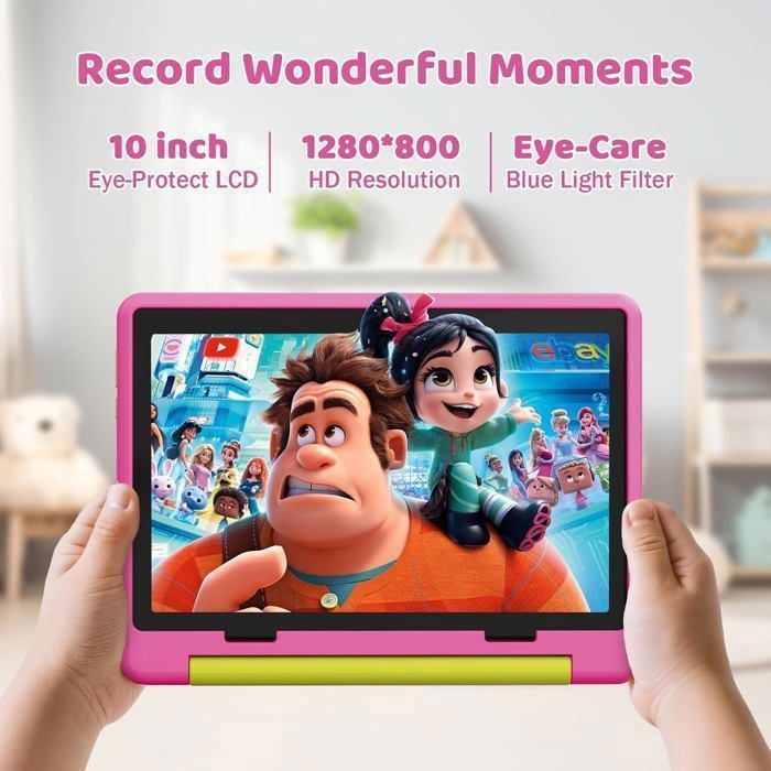 Tablette tactile enfant - KOTSREN - Android 15 10.1'' - 20(3+17)Go RAM - 64 Go ROM - Écran HD IPS