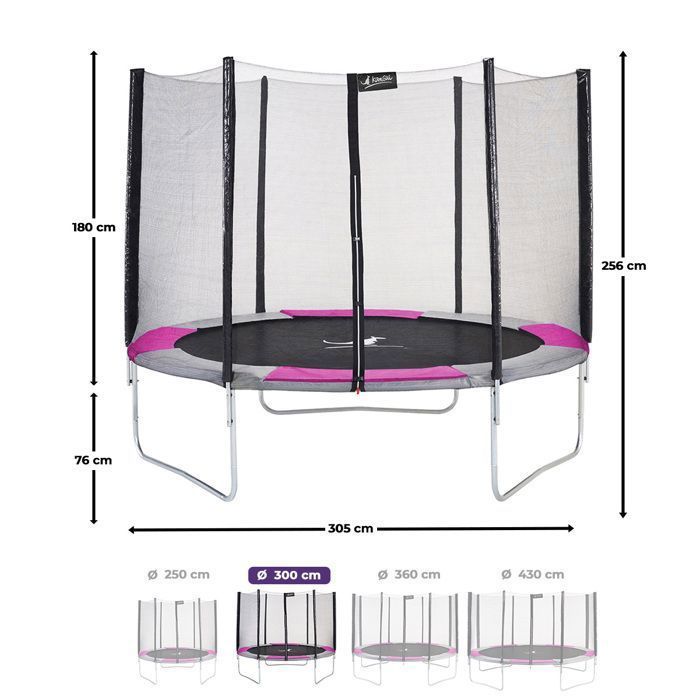 KANGUI Trampoline - RALLI Ø 300-305 cm – Kind – Ladder, hoes & verankeringsset – CE & NF EN 71-14 gecertificeerd