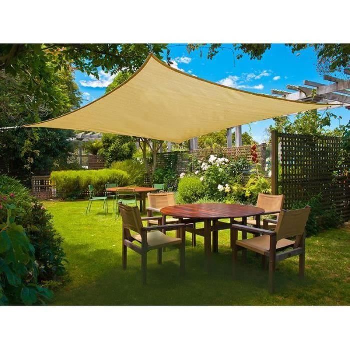 Vela ombreggiante Sunnylaxx - Parasole rettangolare 3x4 metri - Traspirante e resistente - Colore sabbia