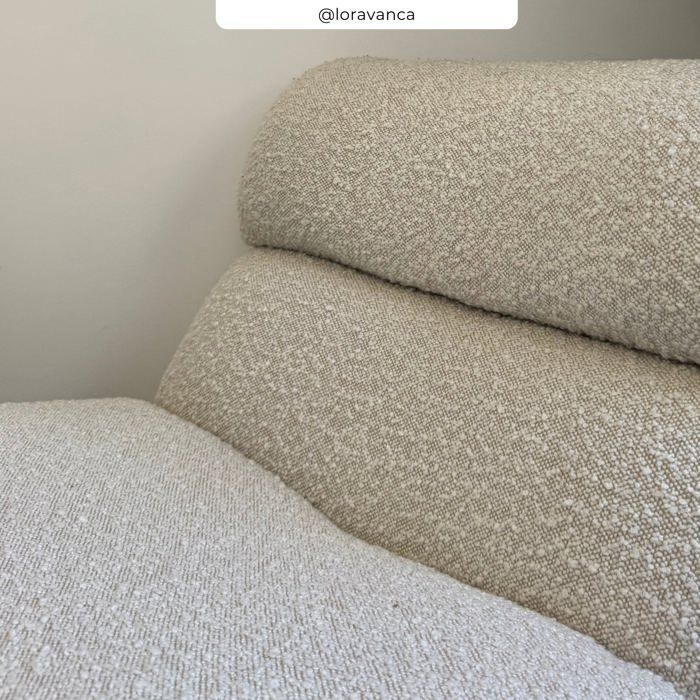 Poltrona in tessuto bouclé bianco - Teddy - Rendez-Vous Déco