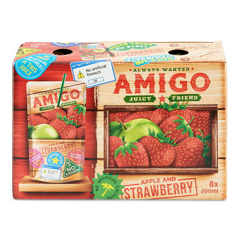 Amigo Fruktdryck 8x200 ml Amigo jordgubbe